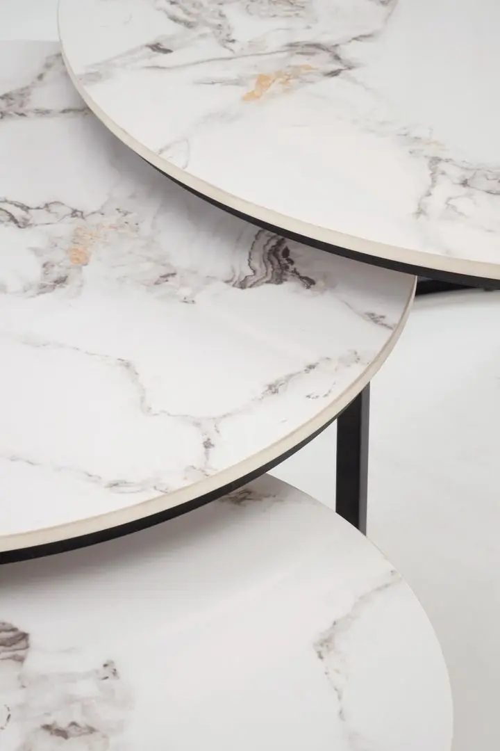 Set masute pentru reviste Halmar Gilda (White Marble/Black)
