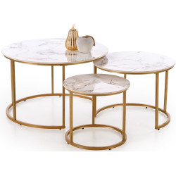 Набор журнальных столиков Halmar Gilda (White Marble/Gold) Thumb