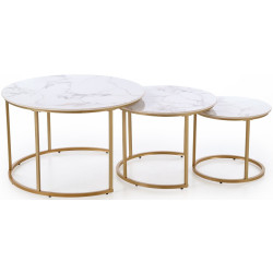 Набор журнальных столиков Halmar Gilda (White Marble/Gold) Thumb