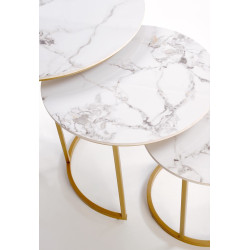 Набор журнальных столиков Halmar Gilda (White Marble/Gold) Thumb
