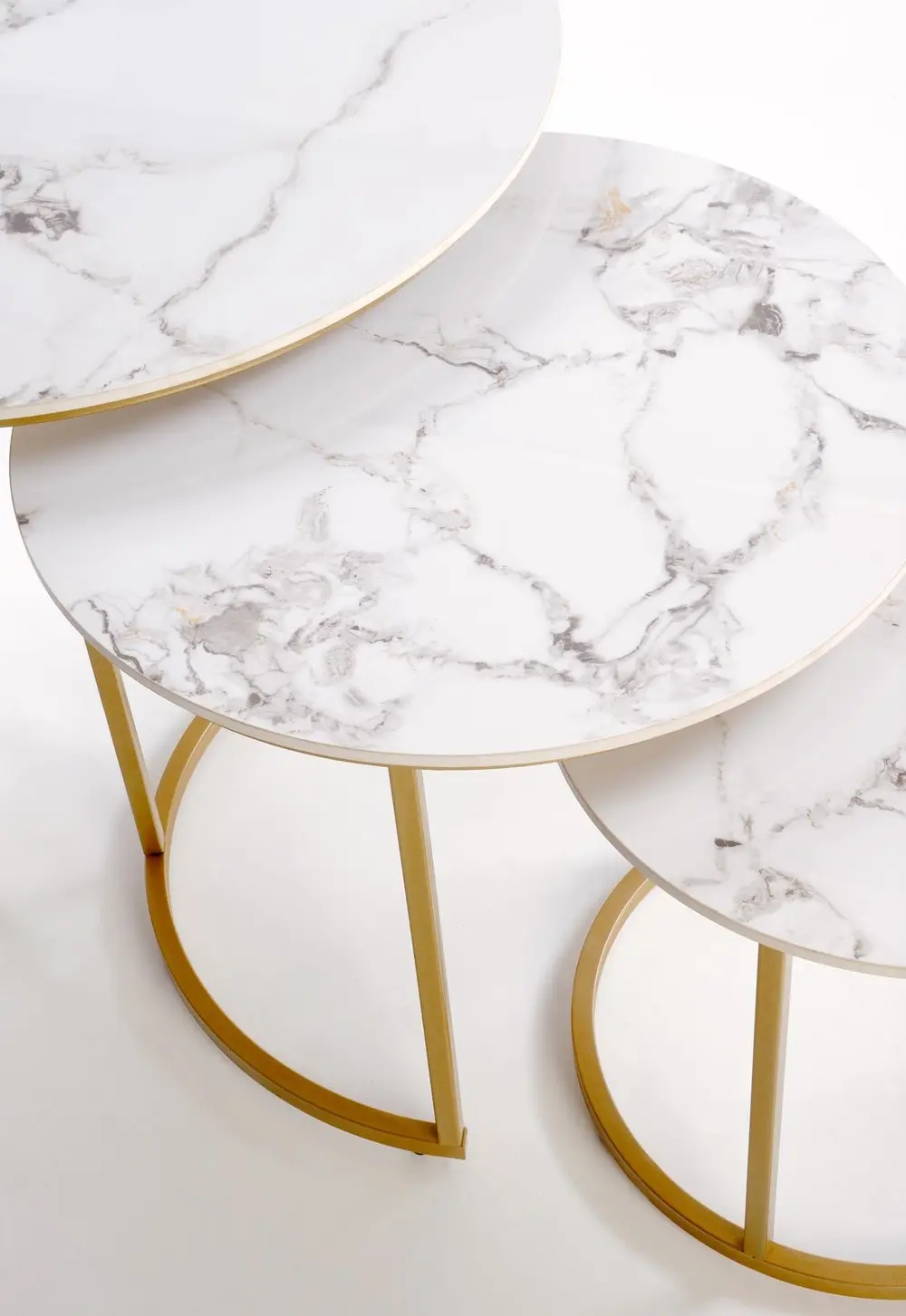 Набор журнальных столиков Halmar Gilda (White Marble/Gold) - 7