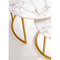 Набор журнальных столиков Halmar Gilda (White Marble/Gold) Thumb