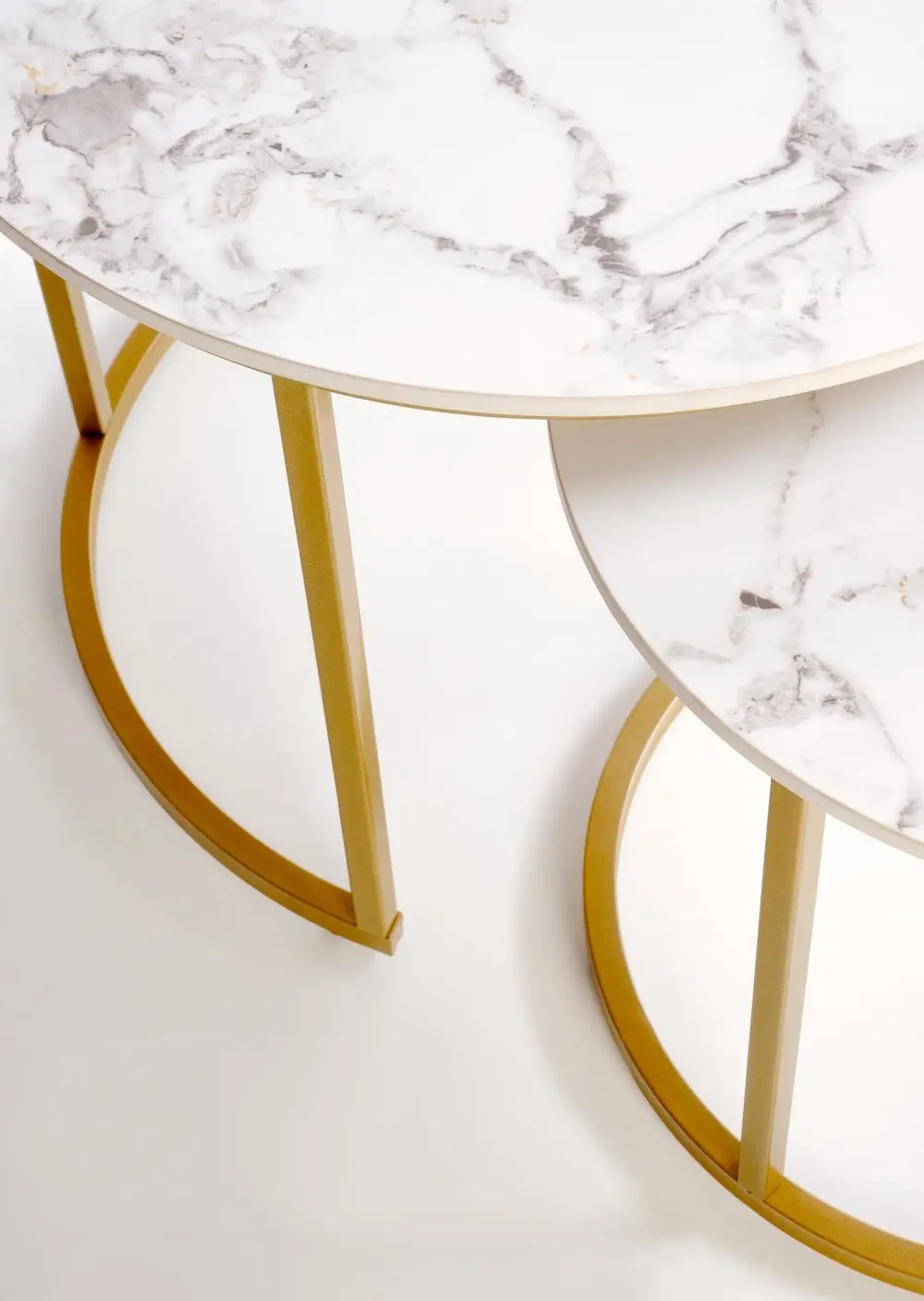 Набор журнальных столиков Halmar Gilda (White Marble/Gold) - 9
