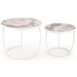 Set masute pentru reviste Halmar Ines (Beige Marble/White) Thumb