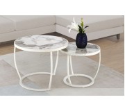 Set masute pentru reviste Halmar Ines (Beige Marble/White)