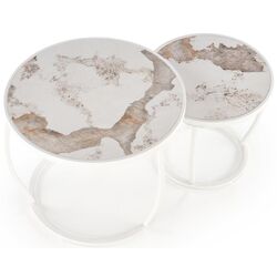 Set masute pentru reviste Halmar Ines (Beige Marble/White) Thumb