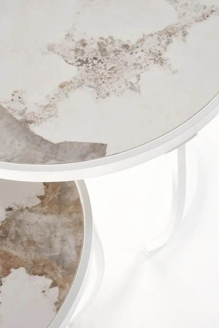 Set masute pentru reviste Halmar Ines (Beige Marble/White)