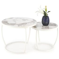 Set masute pentru reviste Halmar Ines (Beige Marble/White) Thumb