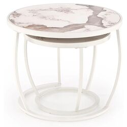 Set masute pentru reviste Halmar Ines (Beige Marble/White) Thumb