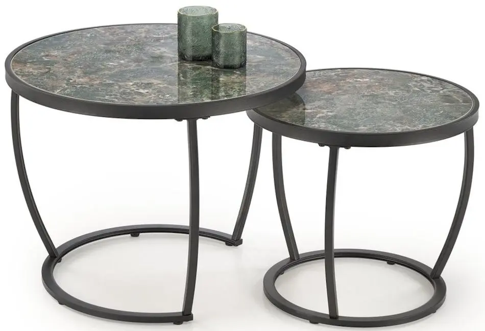 Set masute pentru reviste Halmar Ines (Green Marble/Black) - 2