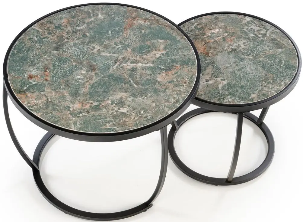 Set masute pentru reviste Halmar Ines (Green Marble/Black) - 4