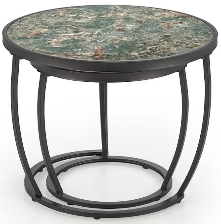 Set masute pentru reviste Halmar Ines (Green Marble/Black) - 5