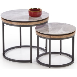 Набор журнальных столиков Halmar Itaka 2 (Grey Marble/Graphite) Thumb