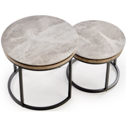 Набор журнальных столиков Halmar Itaka 2 (Grey Marble/Graphite) Thumb