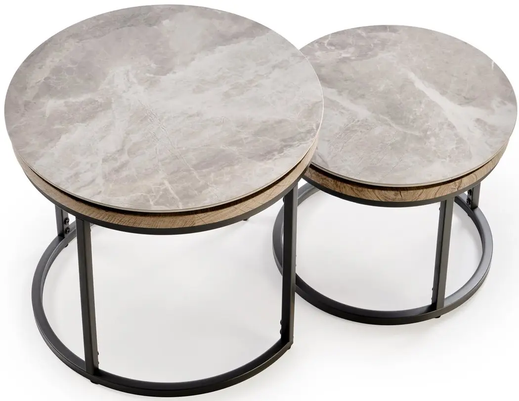 Набор журнальных столиков Halmar Itaka 2 (Grey Marble/Graphite) - 3