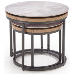 Набор журнальных столиков Halmar Itaka 2 (Grey Marble/Graphite) Thumb