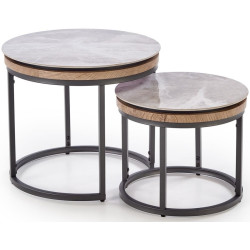 Набор журнальных столиков Halmar Itaka 2 (Grey Marble/Graphite) Thumb