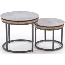 Набор журнальных столиков Halmar Itaka 2 (Grey Marble/Graphite) Thumb