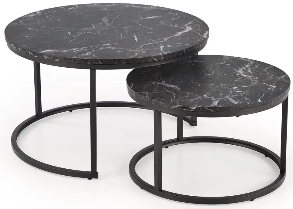 Set masute pentru reviste Halmar Java (Black Marble/Black)