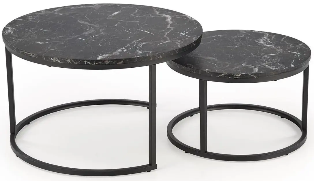 Set masute pentru reviste Halmar Java (Black Marble/Black)