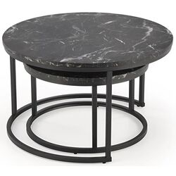 Set masute pentru reviste Halmar Java (Black Marble/Black) Thumb