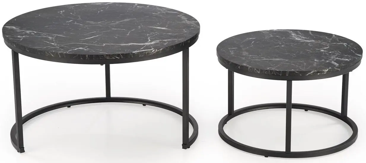 Set masute pentru reviste Halmar Java (Black Marble/Black)