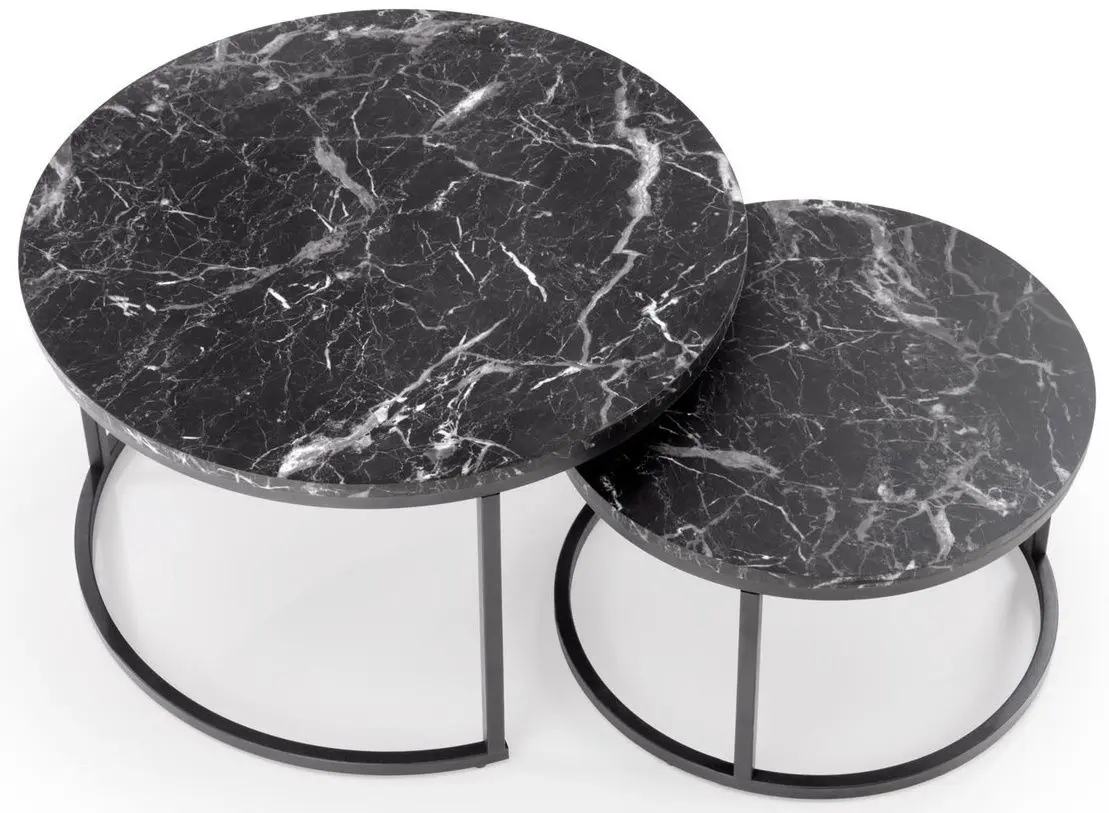 Set masute pentru reviste Halmar Java (Black Marble/Black)