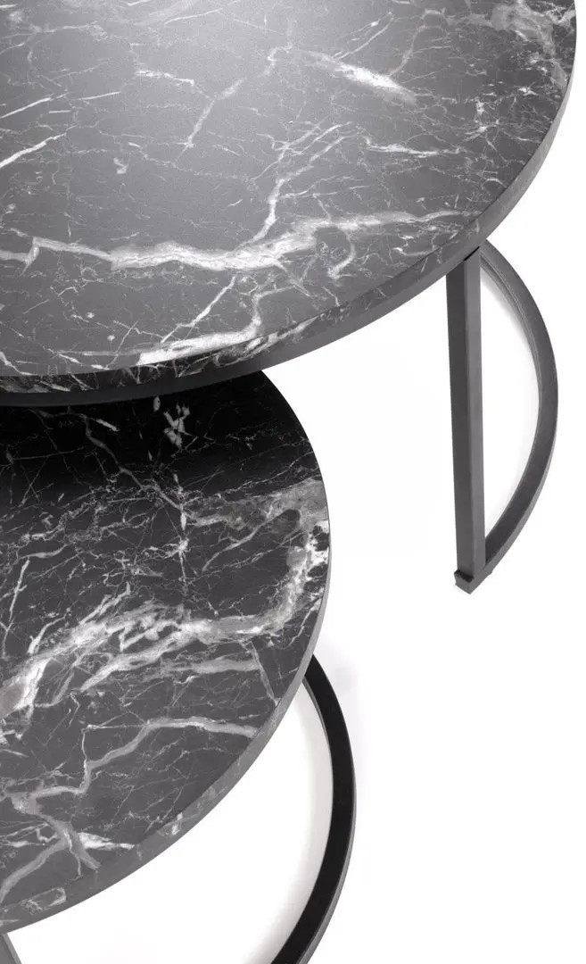 Set masute pentru reviste Halmar Java (Black Marble/Black)