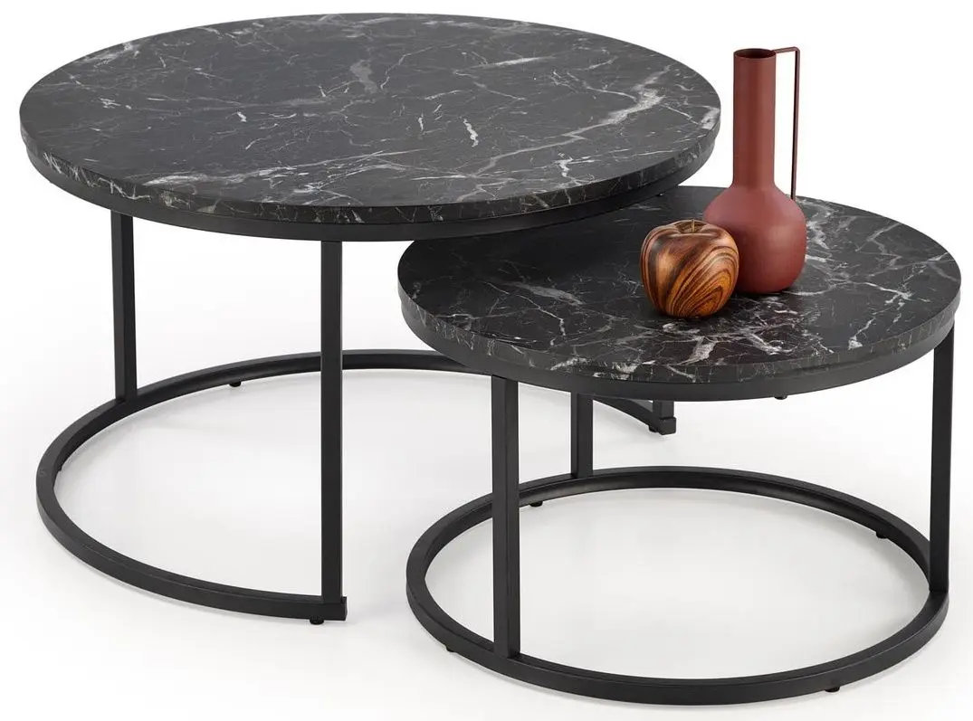 Set masute pentru reviste Halmar Java (Black Marble/Black)