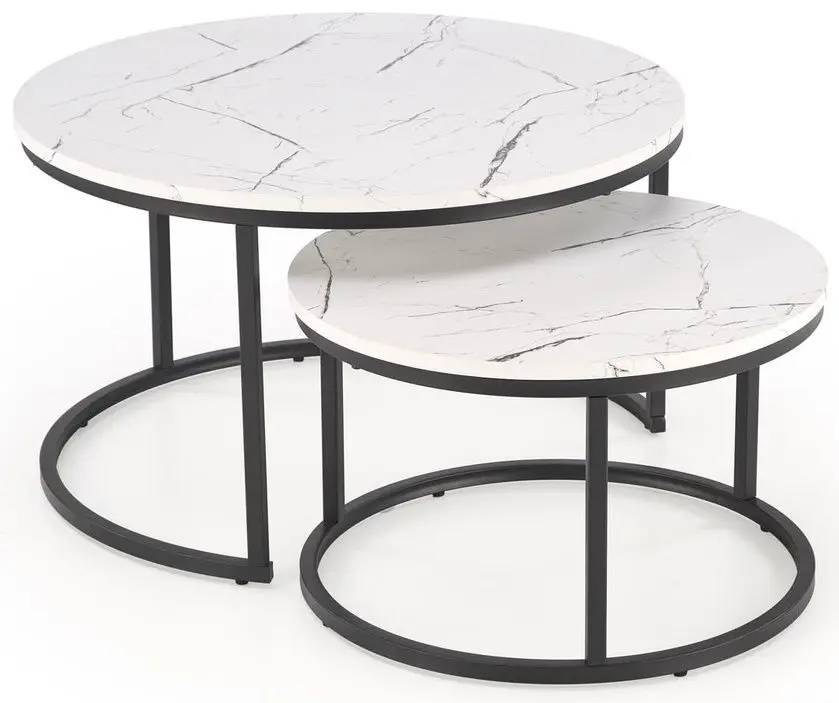 Set masute pentru reviste Halmar Java (White Marble/Black)