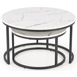 Set masute pentru reviste Halmar Java (White Marble/Black) Thumb