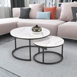 Set masute pentru reviste Halmar Java (White Marble/Black)