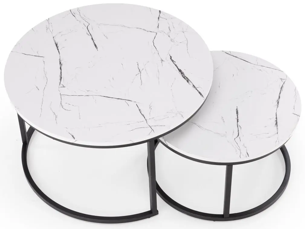Set masute pentru reviste Halmar Java (White Marble/Black)