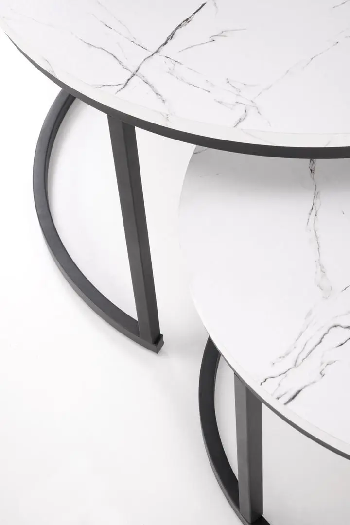 Set masute pentru reviste Halmar Java (White Marble/Black)
