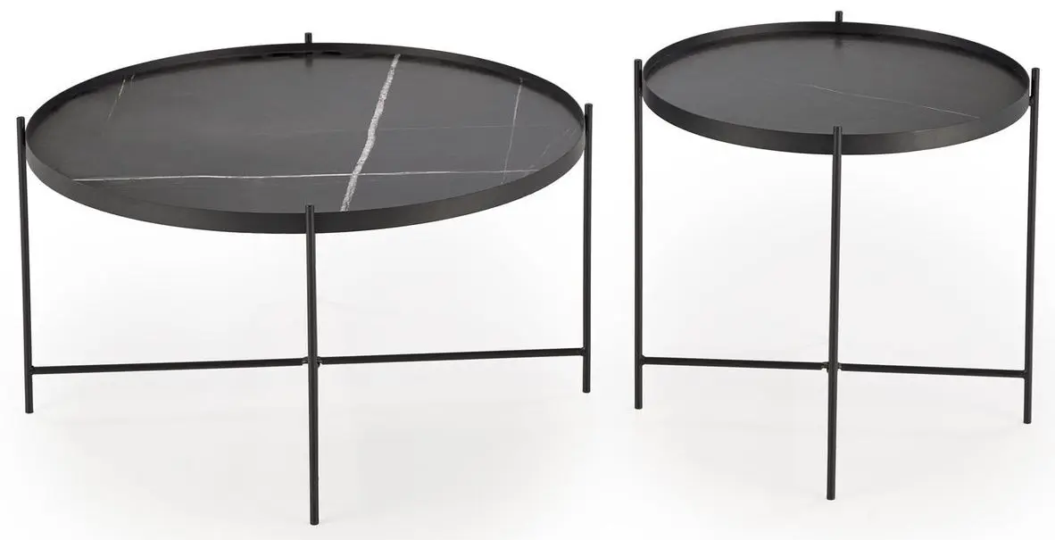 Set masute pentru reviste Halmar Julieta (Black Marble/Black)