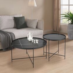 Set masute pentru reviste Halmar Julieta (Black Marble/Black)