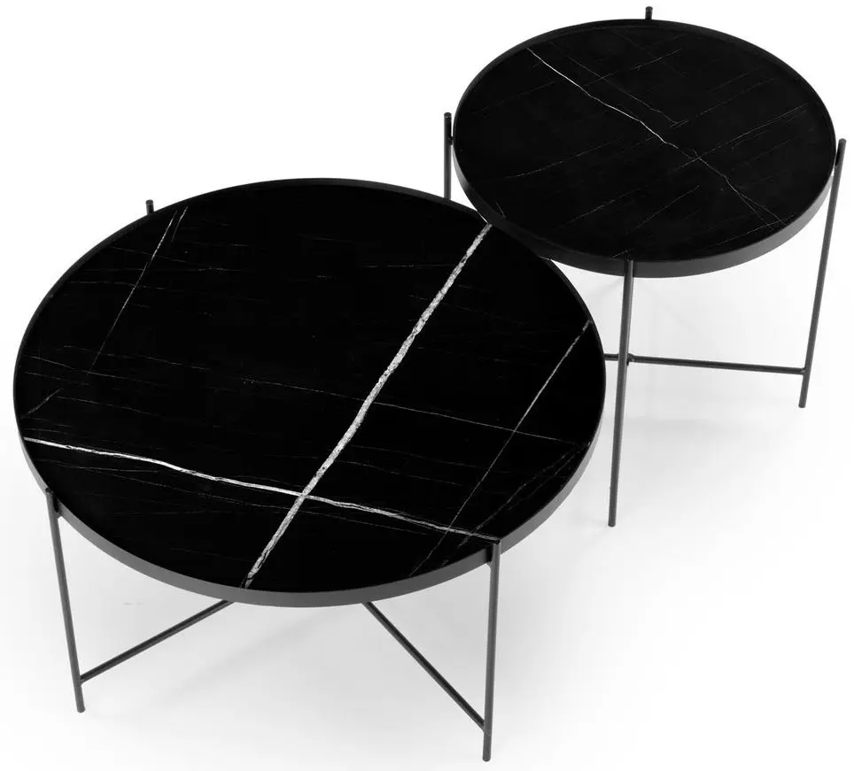 Set masute pentru reviste Halmar Julieta (Black Marble/Black)