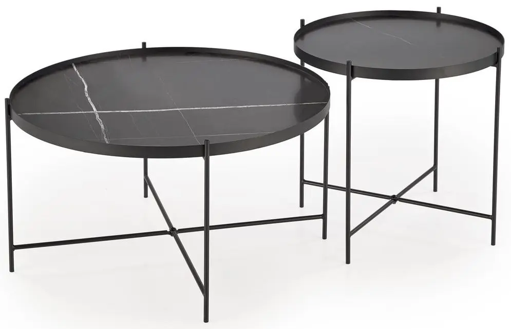 Set masute pentru reviste Halmar Julieta (Black Marble/Black)
