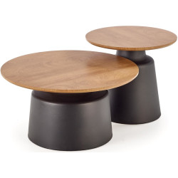 Set mese pentru reviste Halmar Malomi 2pcs (Natural/Black) Thumb