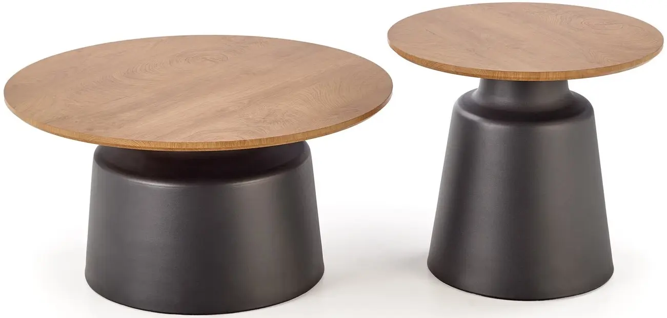 Set mese pentru reviste Halmar Malomi 2pcs (Natural/Black) - 3