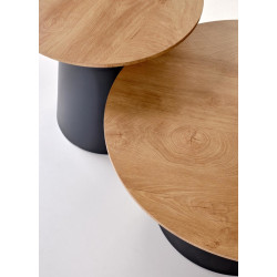 Set mese pentru reviste Halmar Malomi 2pcs (Natural/Black) Thumb