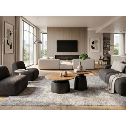 Set mese pentru reviste Halmar Malomi 2pcs (Natural/Black) Thumb
