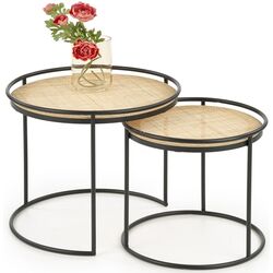 Set mese pentru reviste Halmar Manado (Black/Natural) Thumb