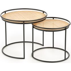 Set mese pentru reviste Halmar Manado (Black/Natural)