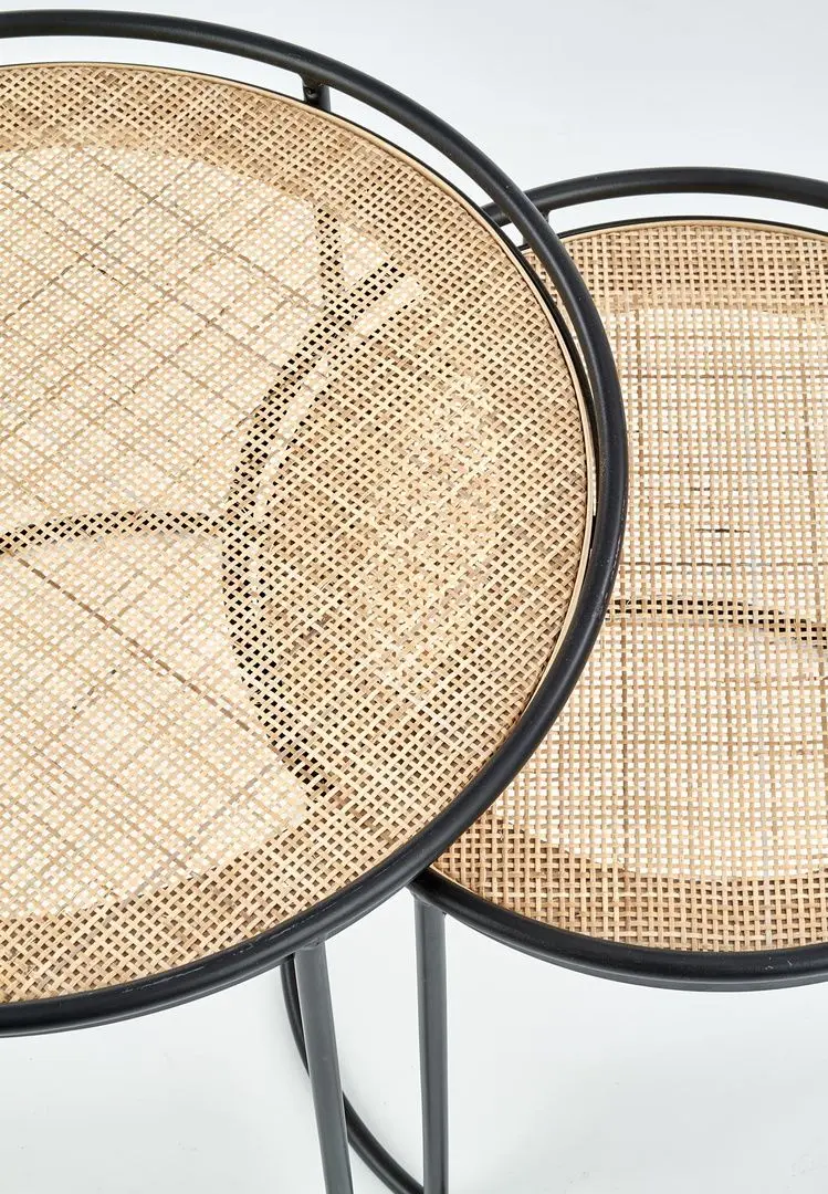 Set mese pentru reviste Halmar Manado (Black/Natural)