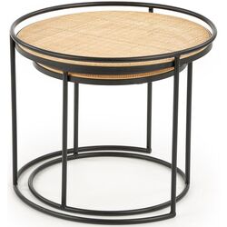 Set mese pentru reviste Halmar Manado (Black/Natural) Thumb