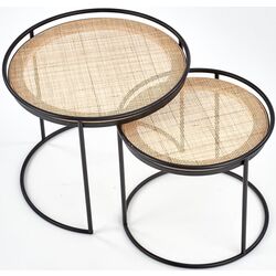 Set mese pentru reviste Halmar Manado (Black/Natural) Thumb