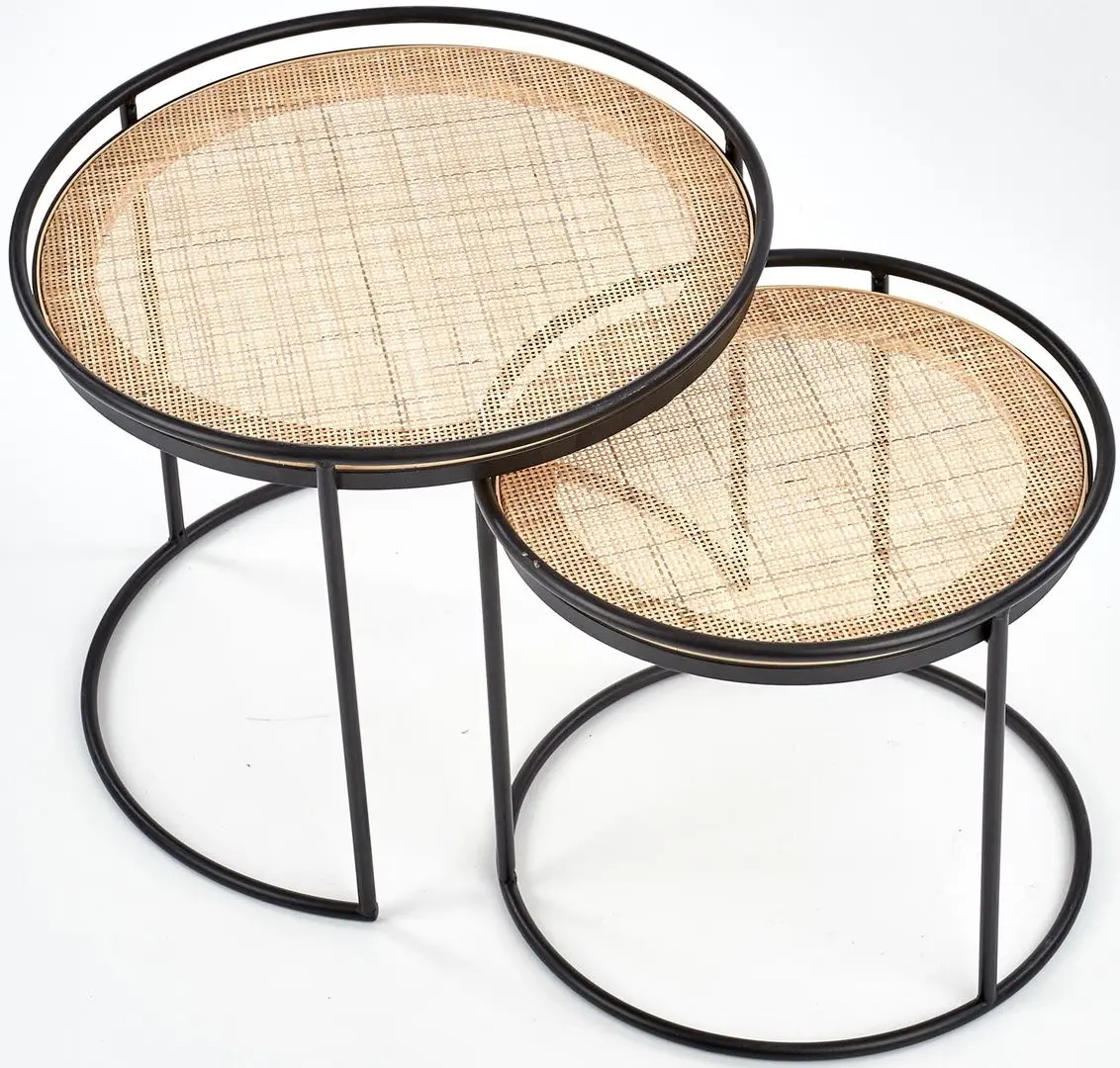 Set mese pentru reviste Halmar Manado (Black/Natural)