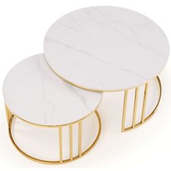 Set masute pentru reviste Halmar Mercury 3 (White Marble/Gold) Thumb