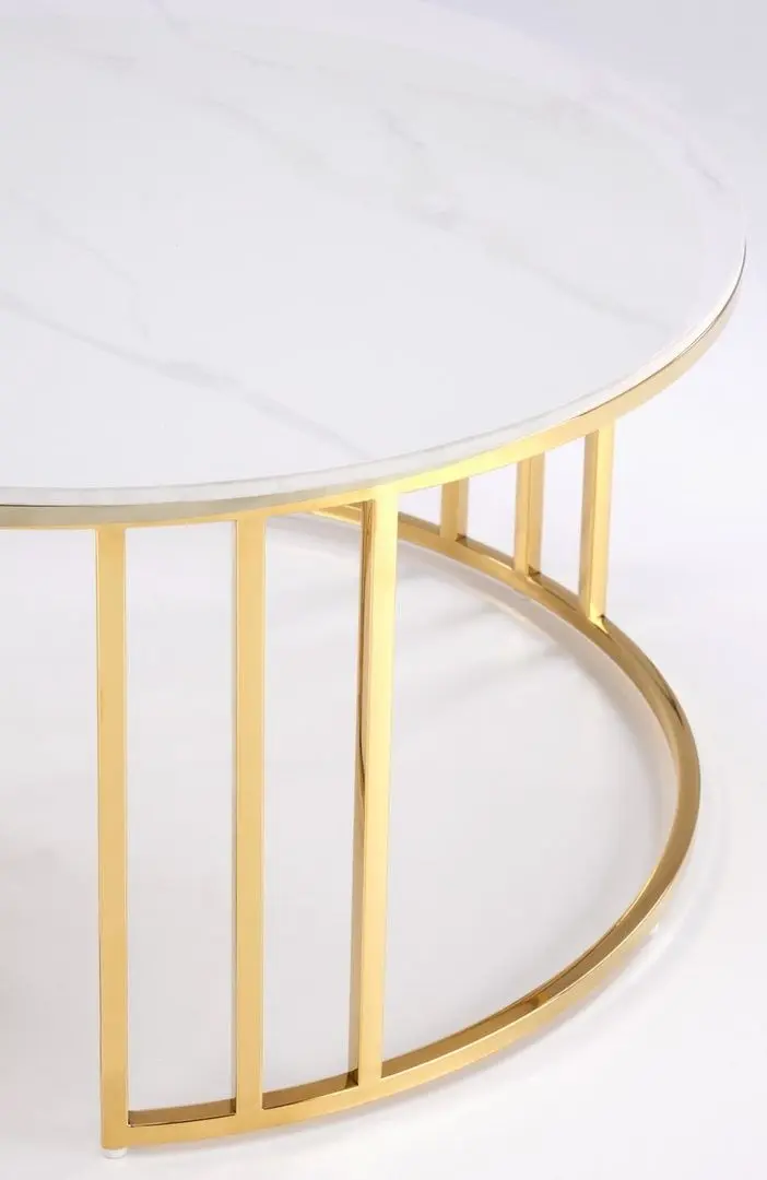 Set masute pentru reviste Halmar Mercury 3 (White Marble/Gold)